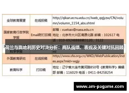 荷兰与奥地利历史对决分析:两队战绩、表现及关键对抗回顾 荷兰与奥地利历史对决分析:两队战绩、表现及关键对抗回顾